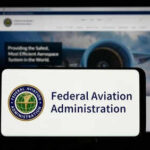 FAA Expands Airspace Restrictions After Drone Incident Federal Aviation Administration logo on a smartphone screen.
