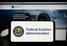 FAA Expands Airspace Restrictions After Drone Incident Federal Aviation Administration logo on a smartphone screen.