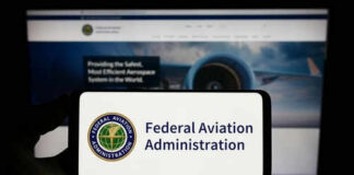 Federal Aviation Administration logo on a smartphone screen.