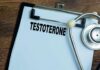 Clipboard with the word 'TESTOSTERONE' and a stethoscope