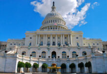 US Capitol Building under a blue sky
