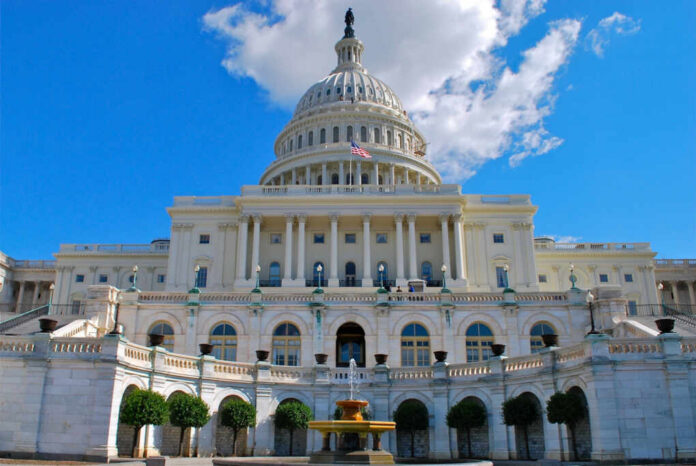 US Capitol Building under a blue sky