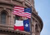 Massive Financial Overreach CRUSHED in Texas American and Texas flags flying in front of a government building