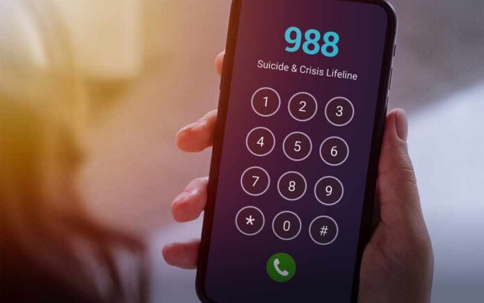 shutterstock_2741861009.jpg A smartphone displaying the 988 Suicide & Crisis Lifeline dial pad