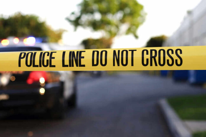 Yellow police tape with text police line do not cross