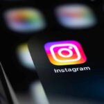 Instagram app icon on smartphone screen display