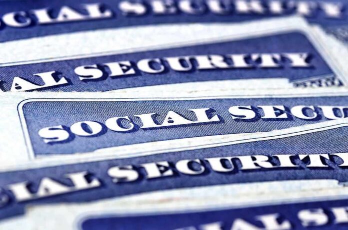 Stacked U.S. Social Security cards
