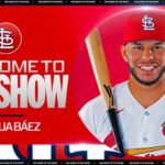 Joshua Báez homers on the 1ST PITCH HE SEES in his MLB debut for the Cardinals! 😱 (449 FEET! 💪)