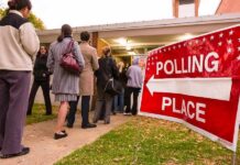 Voter Data Grab? Virginia Demands Answers People lining up outside a polling place