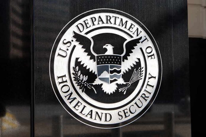 U.S. Department of Homeland Security seal on a building plaque